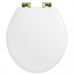 Imperial Bathrooms Astoria Deco Oval Soft Close Toilet Seat & Cover White With Antique Gold Hinges XX50008210NSB