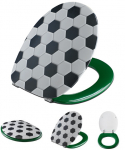Pressalit 2000 Standard Close Toilet Seat & Cover Football Design 124799-BN3