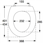 Pressalit 3000 Standard Close Bottom Fixing Toilet Seat & Cover White 190000-UN3999