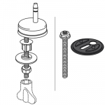 Pressalit Delight 492 Universal Flex Top/Bottom Fix Toilet Seat Hinge Set D78999