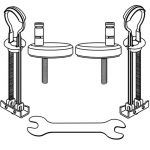 Pressalit 300 Slim Top Fix Toilet Seat Hinge Set DG6999