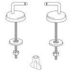 Pressalit 716 Universal Bottom Fix Toilet Seat Hinge Set D97999