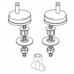 Pressalit T Soft 742 Bottom Fix Universal Toilet Seat Hinge Set D15999