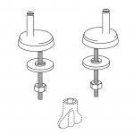 Pressalit Code 778 Soft Close Bottom Fix Toilet Seat Hinge Set DD7999