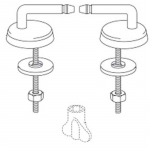 Pressalit Code 778 Standard Close Bottom Fix Toilet Seat Hinge Set DD8999