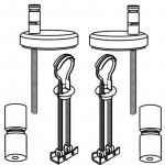 Pressalit Connexion 980 Top Fix Toilet Seat Hinge Set DE9999
