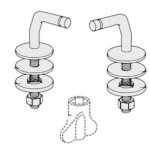 Pressalit Magnum 104 Bottom Fix Toilet Seat Hinge Set B33P999