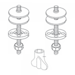 Pressalit Bottom Fix Toilet Seat Hinge Set BZ5999