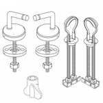 Pressalit Objecta Pro Combi Univertical Top/Bottom Fix Toilet Seat Hinge Set DH4999