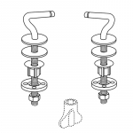 Pressalit Objecta Pro Fixed Bottom Fix Toilet Seat Hinge Set DF7999