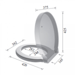 Saneux Panoramic Soft Close Toilet Seat & Cover White RY6699SC