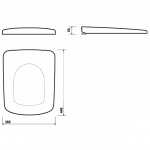 Twyford E100 Square Bottom Fix Hinge Standard Close Toilet Seat E17816WH