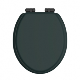 Heritage Bathrooms Soft Close Quick Release Toilet Seat & Cover Classic Green With Matt Black Hinges TSCLG105SC