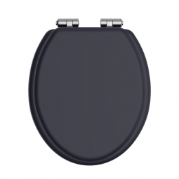 Heritage Bathrooms Soft Close Quick Release Toilet Seat & Cover Midnight Blue With Chrome Hinges TSMID101SC