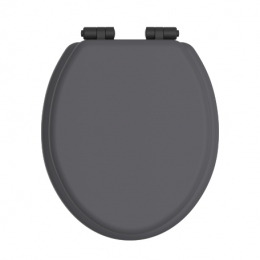 Heritage Bathrooms Soft Close Quick Release Toilet Seat & Cover Graphite With Matt Black Hinges TSGRA105SC