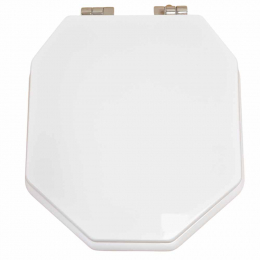 Imperial Bathrooms Astoria Original Soft Close Toilet Seat & Cover White With Polished Nickel Hinges XA50000310NSB