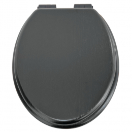 Heritage Bathrooms Soft Close Quick Release Toilet Seat & Cover Black With Matt Black Hinges TSBLA105SC