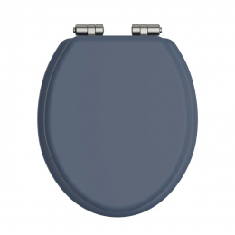 Heritage Bathrooms Soft Close Quick Release Toilet Seat & Cover Maritime Blue With Vintage Gold Hinges TSMBL100SC