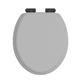 Heritage Bathrooms Soft Close Quick Release Toilet Seat & Cover Dove Grey With Matt Black Hinges TSDGR105SC