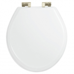 Imperial Bathrooms Astoria Deco Oval Soft Close Toilet Seat & Cover White With Brushed Nickel Hinges XX50008510NSB