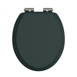 Heritage Bathrooms Soft Close Quick Release Toilet Seat & Cover Classic Green With Brushed Nickel Hinges TSCLG103SC