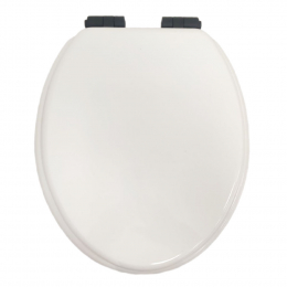 Heritage Bathrooms Soft Close Quick Release Toilet Seat & Cover White Gloss With Matt Black Hinges TSWGL105SC