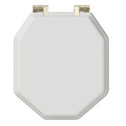 Imperial Bathrooms Astoria Original Soft Close Toilet Seat & Cover White With Brushed Nickel Hinges XA50000510NSB