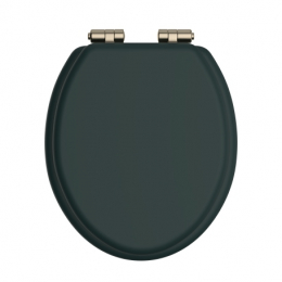 Heritage Bathrooms Soft Close Quick Release Toilet Seat & Cover Classic Green With Vintage Gold Hinges TSCLG100SC