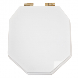 Imperial Bathrooms Astoria Original Soft Close Toilet Seat & Cover White With Antique Gold Hinges XA50000210NSB