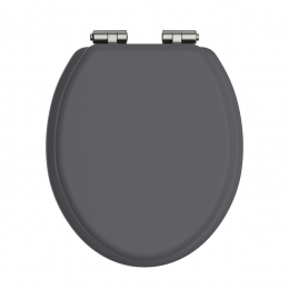 Heritage Bathrooms Soft Close Quick Release Toilet Seat & Cover Graphite With Vintage Gold Hinges TSGRA100SC