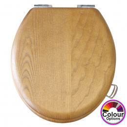 Burlington Wood Soft Close Toilet Seat & Cover Including Hygiene Handle  Oak S16_A51CHR