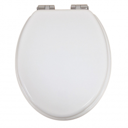 Heritage Bathrooms Soft Close Quick Release Toilet Seat & Cover White Gloss With Chrome Hinges TSWGL101SC