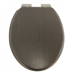 Heritage Bathrooms Soft Close Quick Release Toilet Seat & Cover Walnut With Brushed Nickel Hinges TSWAL103SSC