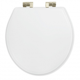 Imperial Bathrooms Astoria Deco Windsor Soft Close Toilet Seat & Cover White With Brushed Nickel Hinges XT50000510NSB