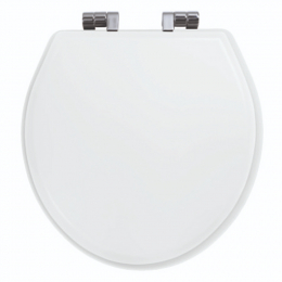 Imperial Bathrooms Astoria Deco Windsor Soft Close Toilet Seat & Cover White With Chrome Hinges XT50000110NSB