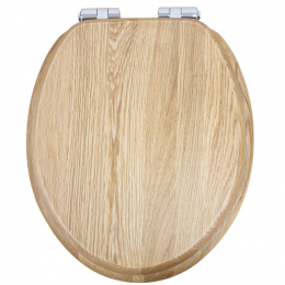 Heritage Bathrooms Soft Close Quick Release Toilet Seat & Cover Oak Finish With Chrome Hinges TSOAK101SC