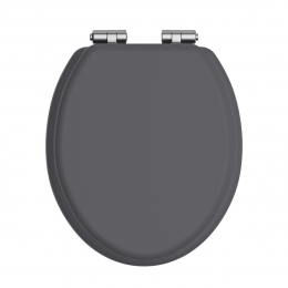 Heritage Bathrooms Soft Close Quick Release Toilet Seat & Cover Graphite With Chrome Hinges TSGRA101SSC