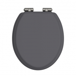 Heritage Bathrooms Soft Close Quick Release Toilet Seat & Cover Graphite With Brushed Nickel Hinges TSGRA103SC