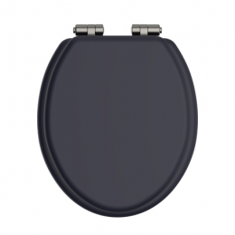 Heritage Bathrooms Soft Close Quick Release Toilet Seat & Cover Midnight Blue With Brushed Nickel Hinges TSMID103SC
