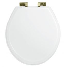 Imperial Bathrooms Astoria Deco Oval Soft Close Toilet Seat & Cover White With Antique Gold Hinges XX50008210NSB