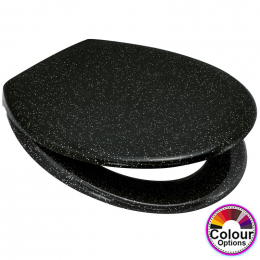 EuroShowers Rainbow Soft Close Toilet Seat & Cover Glitter Black 84450
